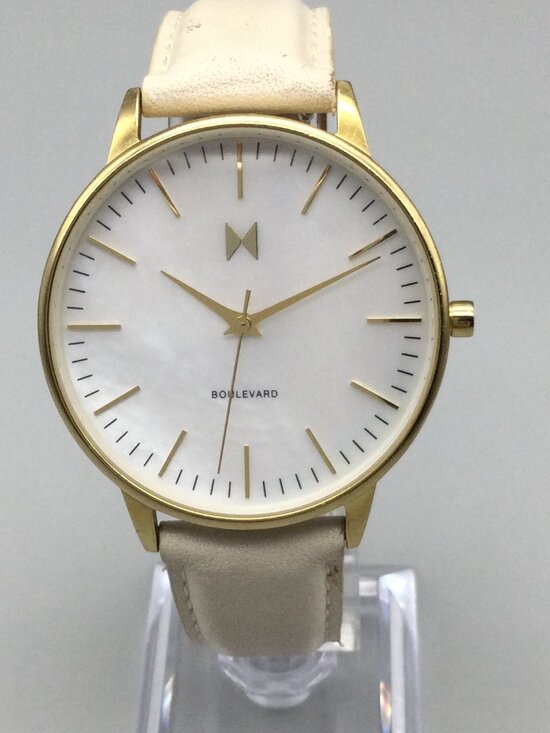 MVMT Abbot Kinney Boulevard Watch Women 38mm Gold Tone MOP Leather New Battery main image 5
